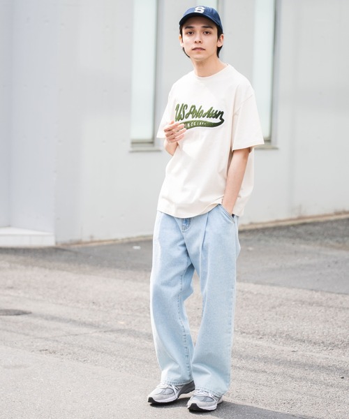 U.S. POLO ASSN.（ユーエスポロアッスン）の「∴WEGO/U.S.POLO ASSN.別注サガラロゴ刺繍BIGTシャツ（Tシャツ/カットソー・メンズ・ネイビー/グリーン/グレー系その他/ナチュラル・MEDIUM/LARGE）」の15枚目の写真