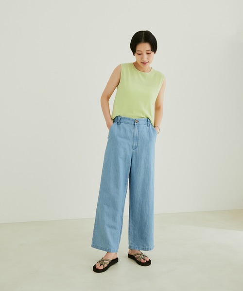 SALON adam et rope'（サロン アダム エ ロペ）の「【極上の肌ざわり】ノースリーブT-SHIRTS -CreamyCotton /クリーミーコットン-（Tシャツ/カットソー・レディース・ピンク/オレンジ/ホワイト系その他2/オフホワイト/ライトグリーン/ブラック系その他・FREE）」の21枚目の写真