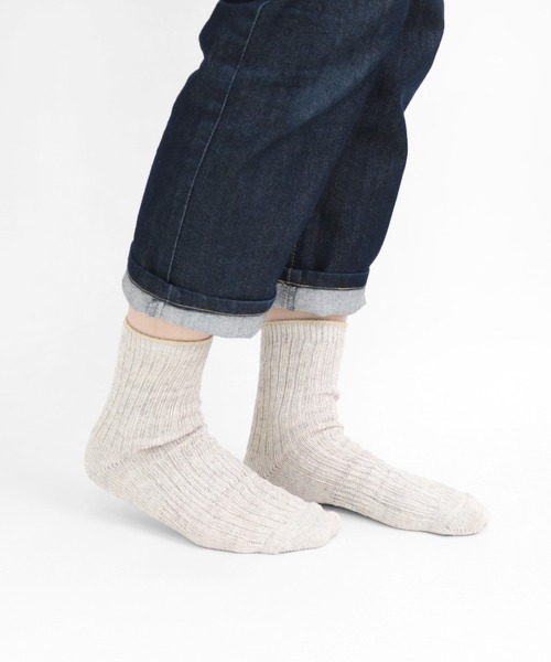 TAWARA（タワラ）の「コットンリネン ショートソックス（ソックス/靴下・レディース・ブルー/ライトピンク/ベージュ/オレンジ/サックスブルー/マスタード/ピンク/ネイビー/グリーン/レッド・M/S）」の2枚目の写真