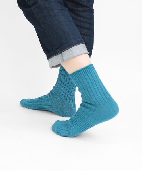 TAWARA（タワラ）の「コットンリネン ショートソックス（ソックス/靴下・レディース・ブルー/ライトピンク/ベージュ/オレンジ/サックスブルー/マスタード/ピンク/ネイビー/グリーン/レッド・M/S）」の6枚目の写真