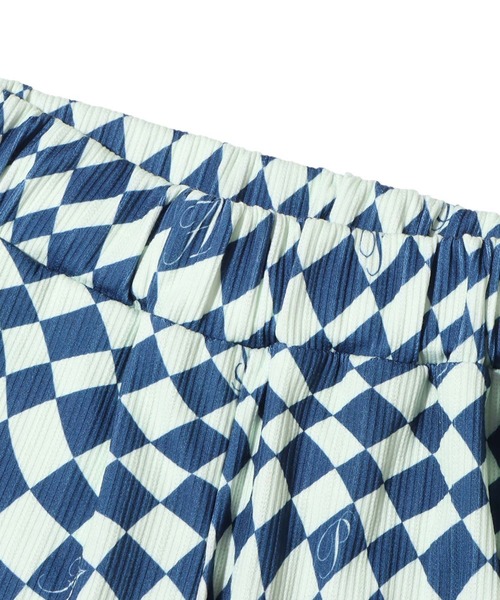 atmos pink(アトモスピンク)の「atmos pink チェッカーリブフレアPT / アトモスピンク チェッカーリブフレアパンツ(その他パンツ・レディース・ネイビー/ブラウン・FREE)」の4枚目の写真
