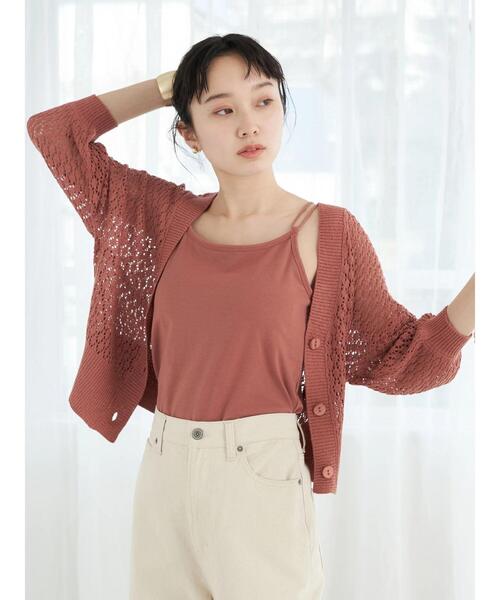 earth music&ecology(アースミュージックアンドエコロジー)の「カップ付きチューブインナー(タンクトップ・レディース・ブラック/ライトベージュ/テラコッタ/ライトカーキ・M/S)」の18枚目の写真