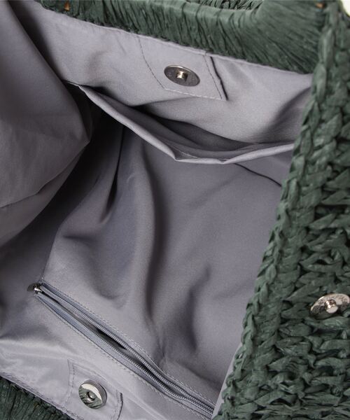 Green　Parks（グリーンパークス）の「・ウッドハンドルペーパートート（トートバッグ・レディース・オレンジ/グレイッシュベージュ/グリーン・FREE）」の8枚目の写真