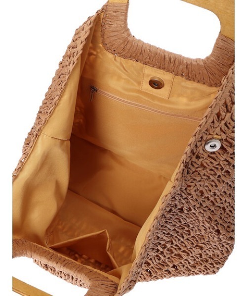 Green　Parks（グリーンパークス）の「・ウッドハンドルペーパートート（トートバッグ・レディース・オレンジ/グレイッシュベージュ/グリーン・FREE）」の13枚目の写真
