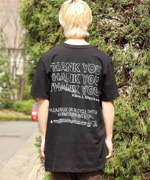 WOLVES KILL SHEEP（ウルヴスキルシープ）の「WOLVES KILL SHEEP/ウルブスキルシープ THANK YOU SS T-SHIRT プリントTシャツ（Tシャツ/カットソー・メンズ・ブラック・M/L/XL）」の3枚目の写真