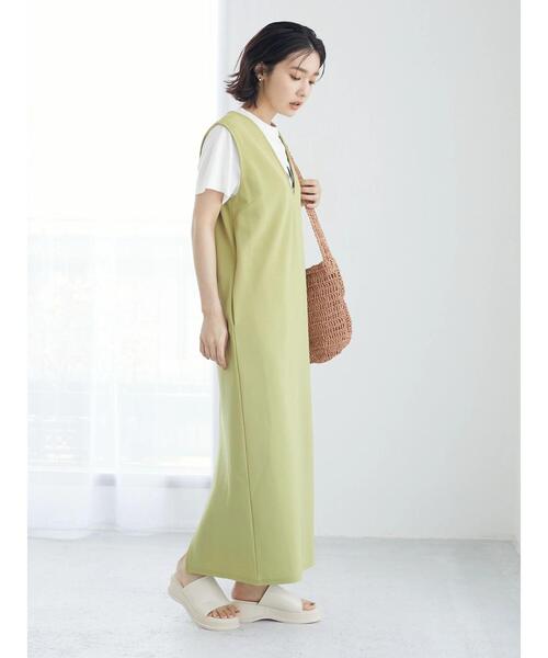 Green　Parks（グリーンパークス）の「・ELENCARE DUE Vネックロングジャンスカ（ジャンパースカート・レディース・ブラック/イエロー/アイボリー・FREE）」の22枚目の写真