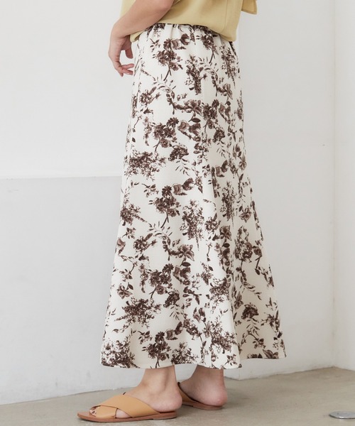 INCEDE(インシード)の「単色フラワープリント ブッチャースカート(スカート・レディース・ブラック/ブラウン/ブルー・LL/3L/4L/TL/M)」の16枚目の写真