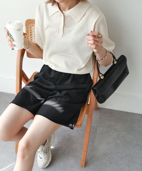 Chillfar(チルファー)の「スウェットハーフパンツ(スウェットパンツ・レディース・ブラック/オレンジ/ブルー/グリーン/アイボリー/オートミール・FREE)」の2枚目の写真