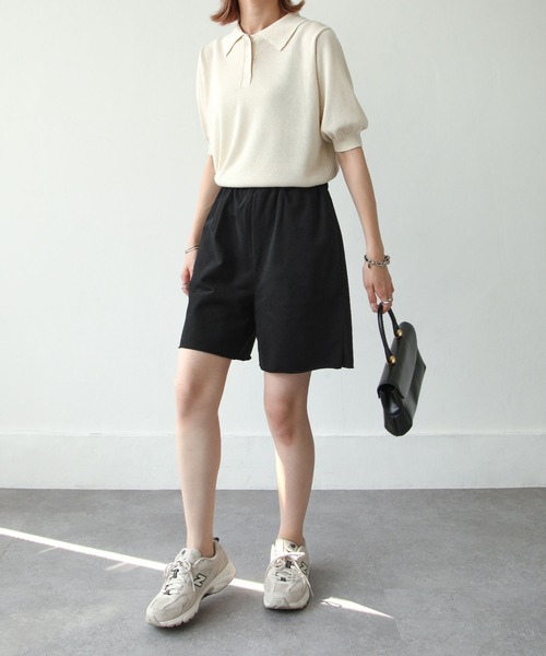 Chillfar(チルファー)の「スウェットハーフパンツ(スウェットパンツ・レディース・ブラック/オレンジ/ブルー/グリーン/アイボリー/オートミール・FREE)」の7枚目の写真