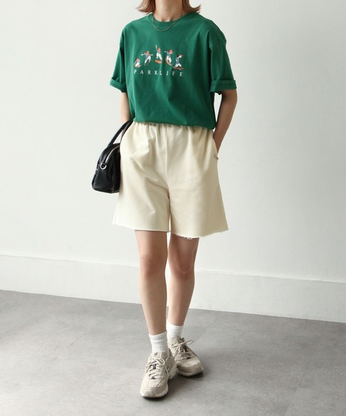 Chillfar(チルファー)の「スウェットハーフパンツ(スウェットパンツ・レディース・ブラック/オレンジ/ブルー/グリーン/アイボリー/オートミール・FREE)」の10枚目の写真