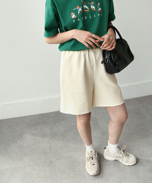 Chillfar(チルファー)の「スウェットハーフパンツ(スウェットパンツ・レディース・ブラック/オレンジ/ブルー/グリーン/アイボリー/オートミール・FREE)」の12枚目の写真