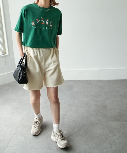 Chillfar(チルファー)の「スウェットハーフパンツ(スウェットパンツ・レディース・ブラック/オレンジ/ブルー/グリーン/アイボリー/オートミール・FREE)」の11枚目の写真