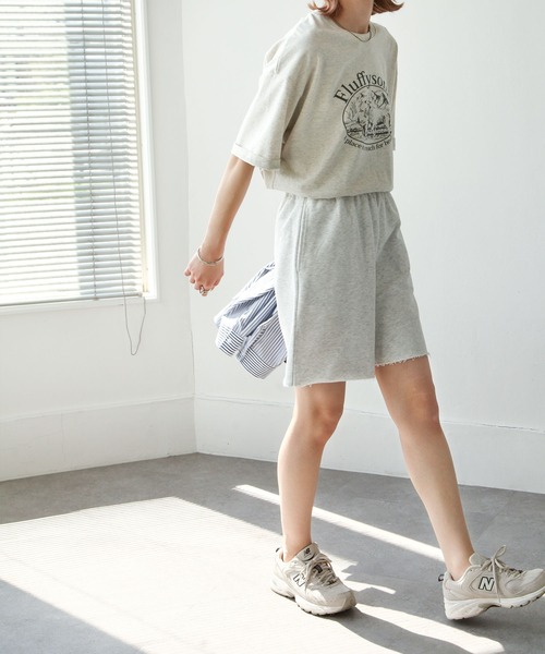 Chillfar(チルファー)の「スウェットハーフパンツ(スウェットパンツ・レディース・ブラック/オレンジ/ブルー/グリーン/アイボリー/オートミール・FREE)」の19枚目の写真