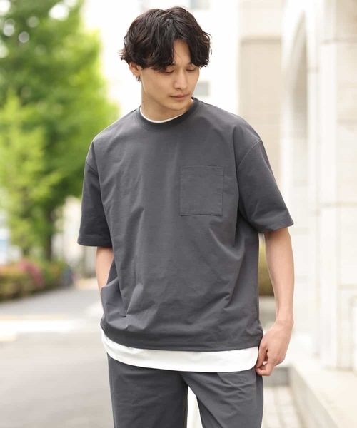 a.v.v（アーヴェヴェ）の「【S-XXL】ドローコード付きワイドシルエットカットソー（セットアップ対応）（Tシャツ/カットソー・メンズ・ブラック/ホワイト/チャコールグレー・48/50/46/44/52）」の5枚目の写真