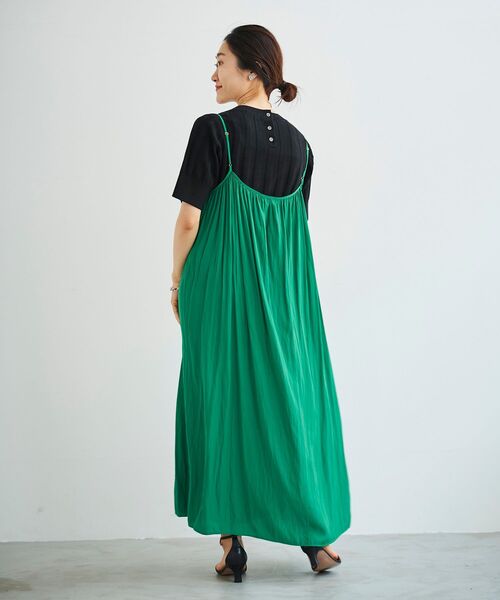 le.coeur blanc（ルクールブラン）の「デシンギャザーキャミワンピース（ワンピース・レディース・ブラック/パープル/グリーン・38）」の9枚目の写真