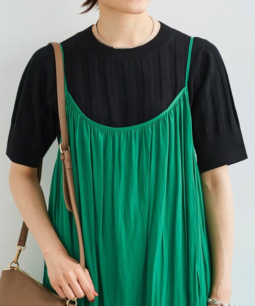 le.coeur blanc（ルクールブラン）の「デシンギャザーキャミワンピース（ワンピース・レディース・ブラック/パープル/グリーン・38）」の10枚目の写真