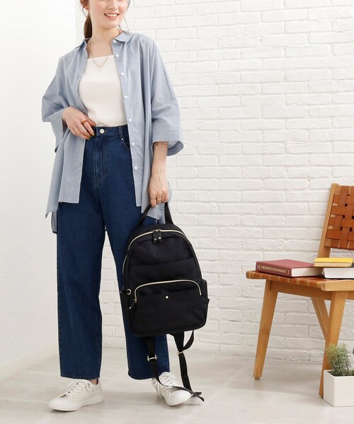 SHOO・LA・RUE(シューラルー)の「◆ポンチョ風前あきシャツ(シャツ/ブラウス・レディース・ライトブルー/カーキ/オレンジ/ホワイト系・00)」の9枚目の写真