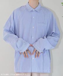 JUNRED | Mr.SZK × JUNRed / ラグラン袖オーバーストライプシャツ(シャツ/ブラウス)