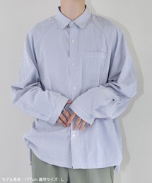 JUNRED | Mr.SZK × JUNRed / ラグラン袖オーバーストライプシャツ(シャツ/ブラウス)