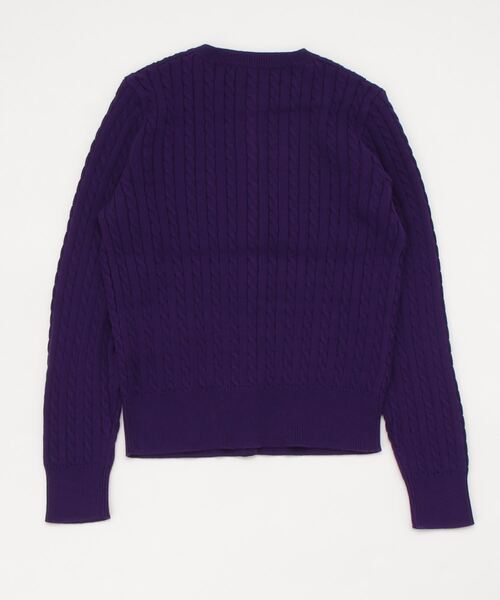 POLO RALPH LAUREN CHILDRENSWEAR（ポロ ラルフ ローレン チルドレンズウェア）の「ミニケーブル コットン カーディガン（カーディガン/ボレロ・キッズ・パープル・L/M/S/XL）」の3枚目の写真