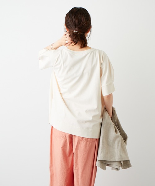 PUAL CE CIN（ピュアルセシン）の「オーガニックコットンフロッキープリントTシャツ（Tシャツ/カットソー・レディース・ナチュラル/グレイッシュベージュ・FREE）」の13枚目の写真