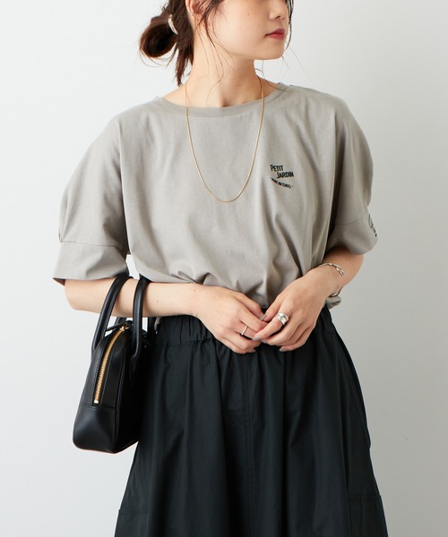 PUAL CE CIN（ピュアルセシン）の「オーガニックコットンフロッキープリントTシャツ（Tシャツ/カットソー・レディース・ナチュラル/グレイッシュベージュ・FREE）」の15枚目の写真