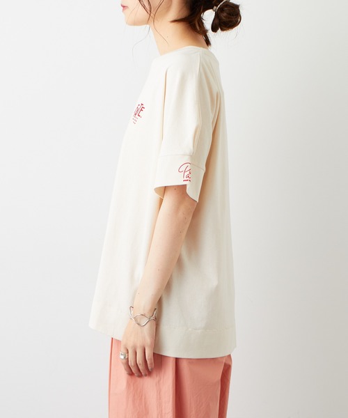 PUAL CE CIN（ピュアルセシン）の「オーガニックコットンフロッキープリントTシャツ（Tシャツ/カットソー・レディース・ナチュラル/グレイッシュベージュ・FREE）」の7枚目の写真