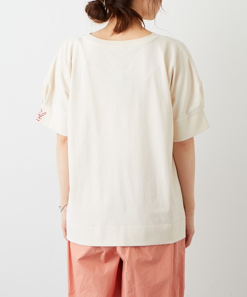 PUAL CE CIN（ピュアルセシン）の「オーガニックコットンフロッキープリントTシャツ（Tシャツ/カットソー・レディース・ナチュラル/グレイッシュベージュ・FREE）」の14枚目の写真