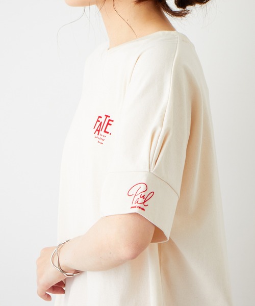 PUAL CE CIN（ピュアルセシン）の「オーガニックコットンフロッキープリントTシャツ（Tシャツ/カットソー・レディース・ナチュラル/グレイッシュベージュ・FREE）」の4枚目の写真