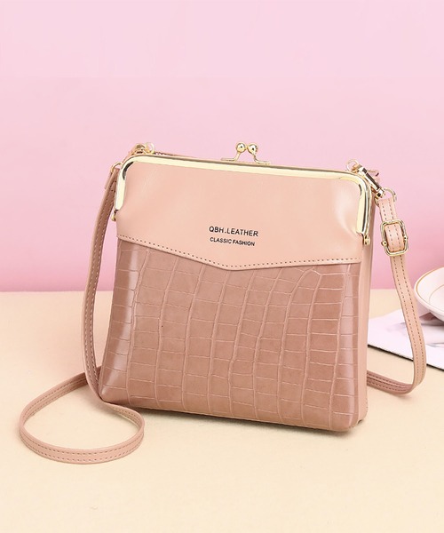 LOPASS（ロパス）の「クロコ型押し がま口バッグ スクエアお財布