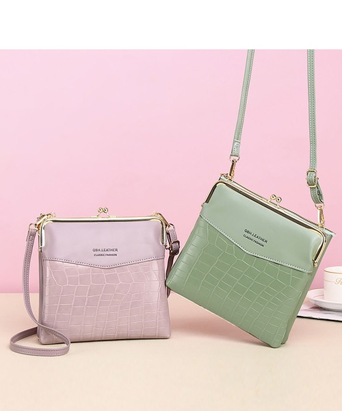 LOPASS（ロパス）の「クロコ型押し がま口バッグ スクエアお財布