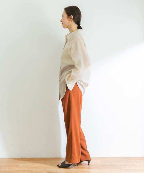 URBAN RESEARCH（アーバンリサーチ）の「ソフトオーガンジーシアーシャツ（シャツ/ブラウス・レディース・ブルー/ベージュ系その他/ブラック・36/38）」の9枚目の写真