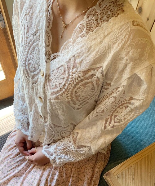 Clice de Paris（クリシェドゥパリス）の「ESレースカーデ（カーディガン/ボレロ・レディース・オフホワイト/ベージュ・ONESIZE）」の10枚目の写真