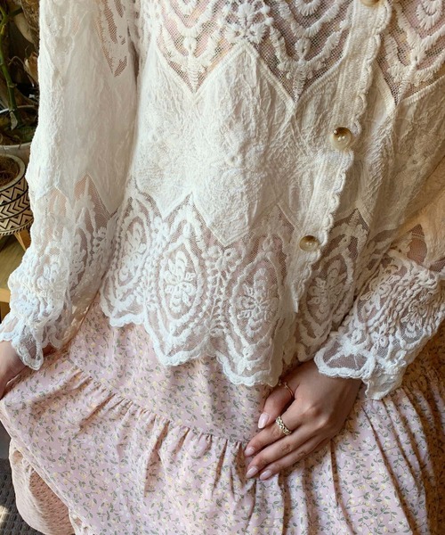 Clice de Paris（クリシェドゥパリス）の「ESレースカーデ（カーディガン/ボレロ・レディース・オフホワイト/ベージュ・ONESIZE）」の4枚目の写真