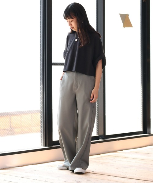 cepo(セポ)の「タンタケ ショートTシャツ(Tシャツ/カットソー・レディース・グリーン/オフホワイト/ブラック・M)」の7枚目の写真