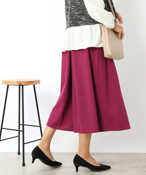 DRESKIP(ドレスキップ)の「◆【上品なのにウエストゴムで楽ちん】ニットツイル スカーチョ(その他パンツ・レディース・ブラック/グリーン/サンドベージュ/パープル系4・02/03/04)」の14枚目の写真