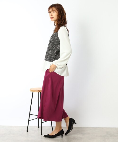 DRESKIP(ドレスキップ)の「◆【上品なのにウエストゴムで楽ちん】ニットツイル スカーチョ(その他パンツ・レディース・ブラック/グリーン/サンドベージュ/パープル系4・02/03/04)」の17枚目の写真