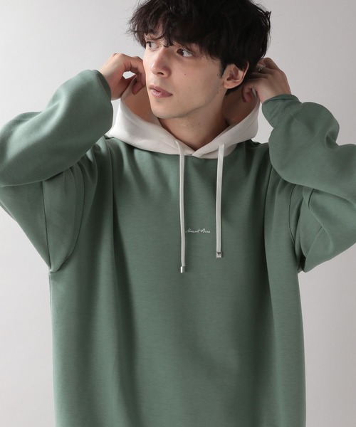 RAGEBLUE(レイジブルー)の「プチ刺繍キリカエテックパーカー(パーカー・メンズ・ベージュ/オフホワイト/ブルー/グリーン/ブラック・MEDIUM/LARGE)」の19枚目の写真