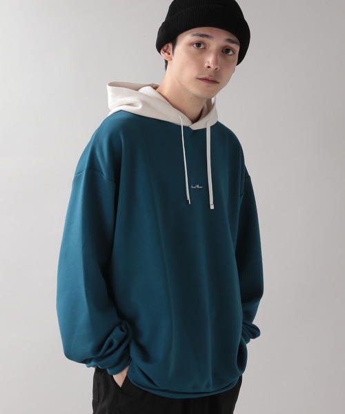 RAGEBLUE(レイジブルー)の「プチ刺繍キリカエテックパーカー(パーカー・メンズ・ベージュ/オフホワイト/ブルー/グリーン/ブラック・MEDIUM/LARGE)」の15枚目の写真