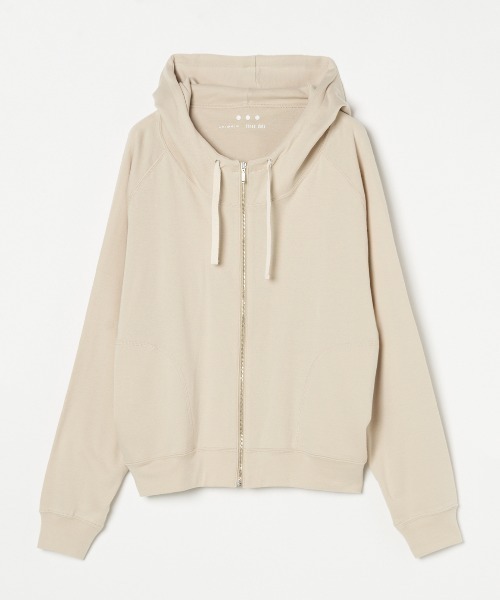 three dots(スリードッツ)の「オーガニックコットンニット ジップフーディ(パーカー・レディース・ブラック/アッシュブラウン/ホワイト/ネイビー/ピンク・SMALL)」の3枚目の写真