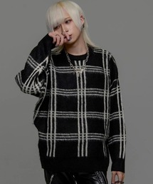 『CavariA/キャバリア』総柄ビッグジャガードニット