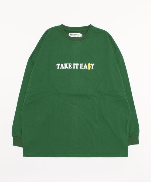 SMILEY FACE(スマイリーフェイス)の「【SMILEY FACE/スマイリーフェイス】フラワースマイルロングスリーブTシャツ(Tシャツ/カットソー・メンズ・ホワイト/ブラック/グリーン・44/46)」の5枚目の写真