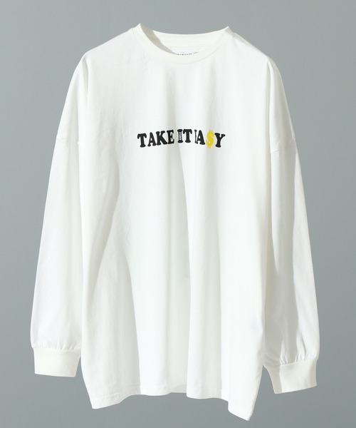 SMILEY FACE(スマイリーフェイス)の「【SMILEY FACE/スマイリーフェイス】フラワースマイルロングスリーブTシャツ(Tシャツ/カットソー・メンズ・ホワイト/ブラック/グリーン・44/46)」の7枚目の写真