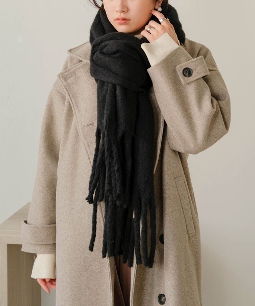 Bab(バブ)の「起毛シャギーライクマフラー(マフラー・レディース・ブラウン/アイボリー/ブラック/ピンクベージュ/サンドベージュ・ONESIZE)」の20枚目の写真