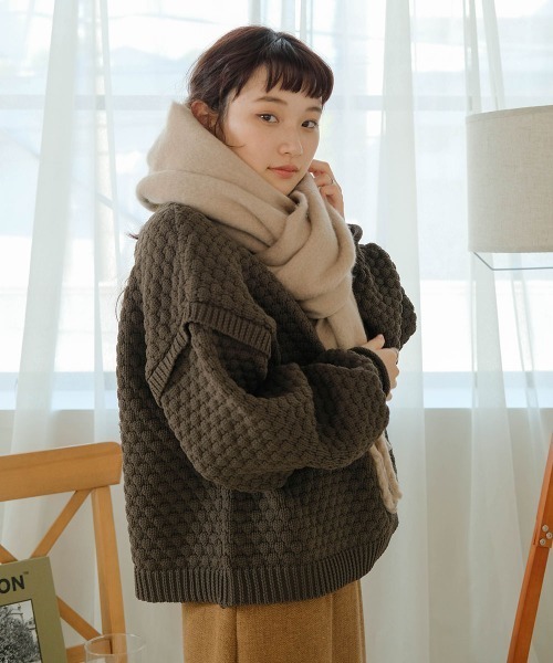 Bab(バブ)の「起毛シャギーライクマフラー(マフラー・レディース・ブラウン/アイボリー/ブラック/ピンクベージュ/サンドベージュ・ONESIZE)」の12枚目の写真