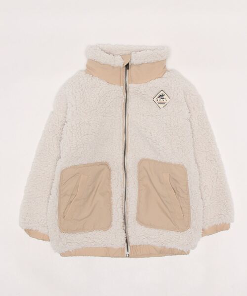 ROXY(ロキシー)の「MINI ROXY WAVES ZIP/ロキシーキッズジップアップボアブルゾン(スウェット・キッズ・ベージュ/ナチュラル/ブラック・110/120/130/140/150)」の3枚目の写真