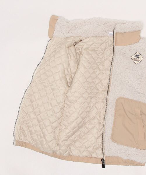 ROXY(ロキシー)の「MINI ROXY WAVES ZIP/ロキシーキッズジップアップボアブルゾン(スウェット・キッズ・ベージュ/ナチュラル/ブラック・110/120/130/140/150)」の6枚目の写真