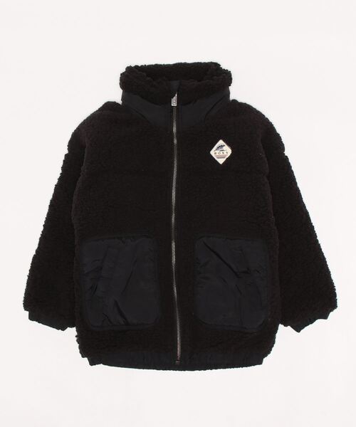 ROXY(ロキシー)の「MINI ROXY WAVES ZIP/ロキシーキッズジップアップボアブルゾン(スウェット・キッズ・ベージュ/ナチュラル/ブラック・110/120/130/140/150)」の4枚目の写真