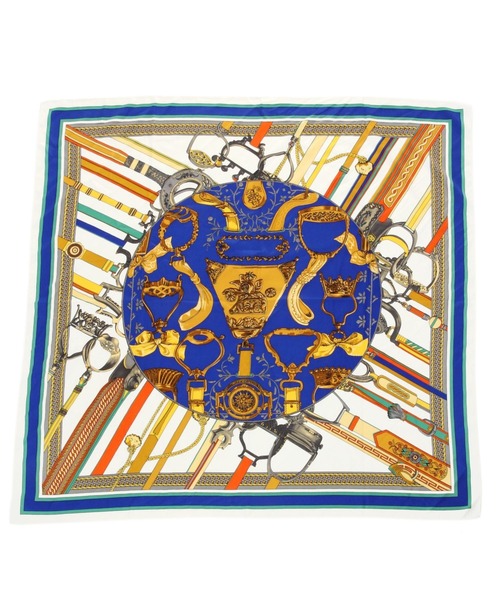 GLOBAL WORK（グローバルワーク）の「大判スカーフ/162479（バンダナ/スカーフ・レディース・オフホワイト/ネイビー/ライトブルー・FREE）」の5枚目の写真