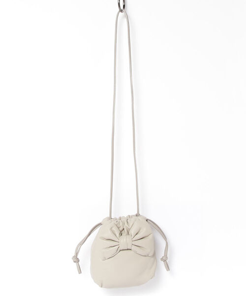 fredy repit（フレディレピ）の「リボンキンチャクポシェット（ショルダーバッグ・レディース・ブラック/チャコールグレー/キナリ・FREE）」の4枚目の写真